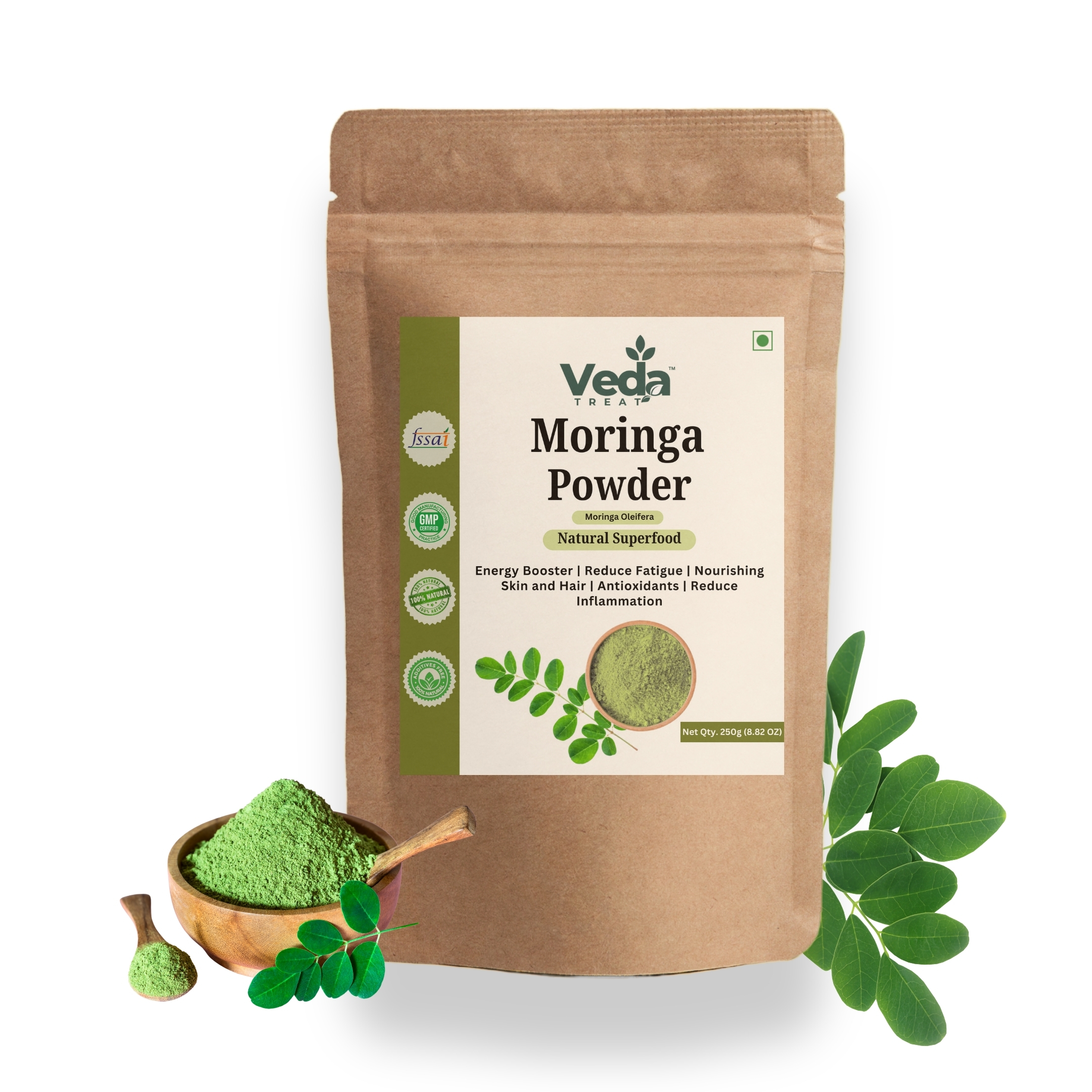 VedaTreat Pure Moringa Powder – Energy, Immunity & Health
